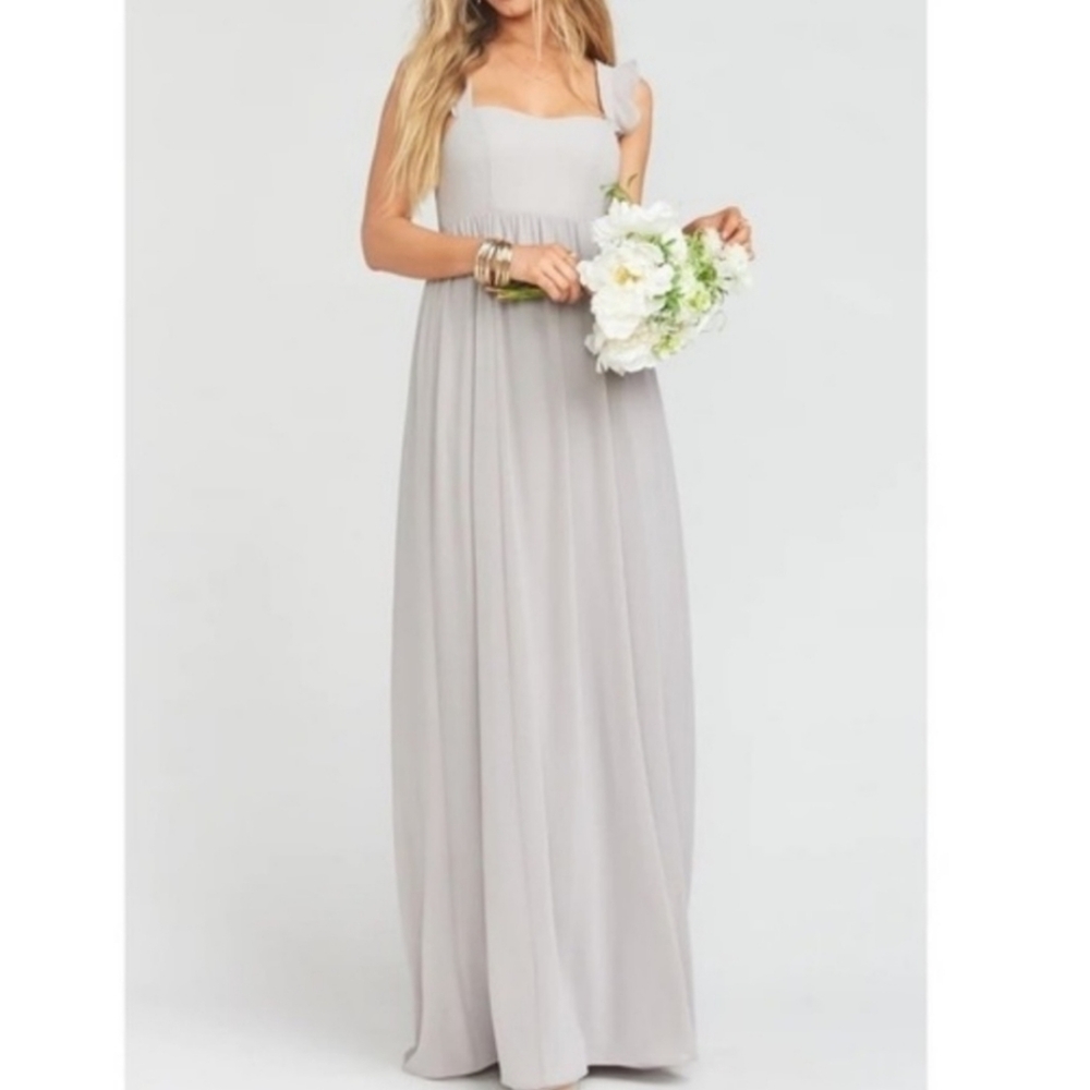 Show Me Your Mumu June Maxi Dove Grey Chiffon